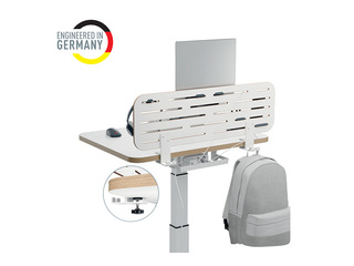 Desk organiser Leitz Ergo, perforated, with laptop holder, white, 80x25cm