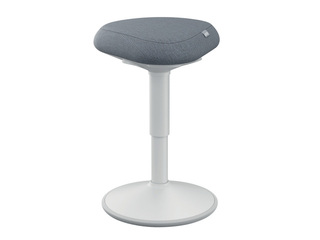 Active sitting chair Leitz Ergo, with comfortable seat, white, grey