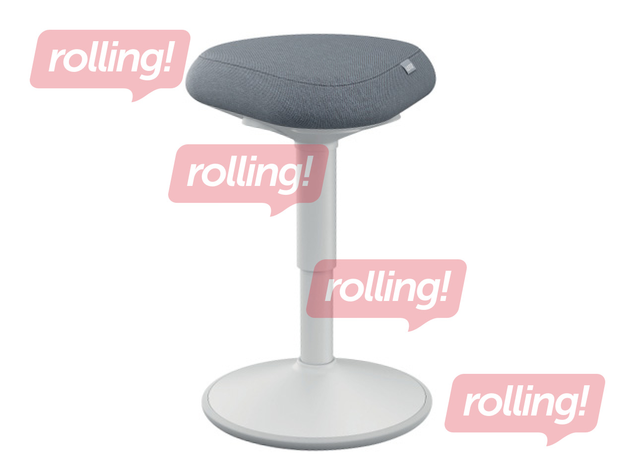 Active sitting chair Leitz Ergo, with comfortable seat, white, grey