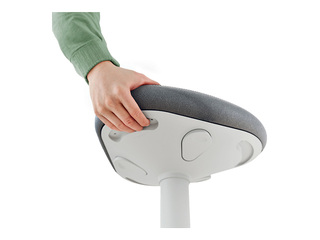 Active standing chair Leitz Ergo, with comfortable seat, white, grey