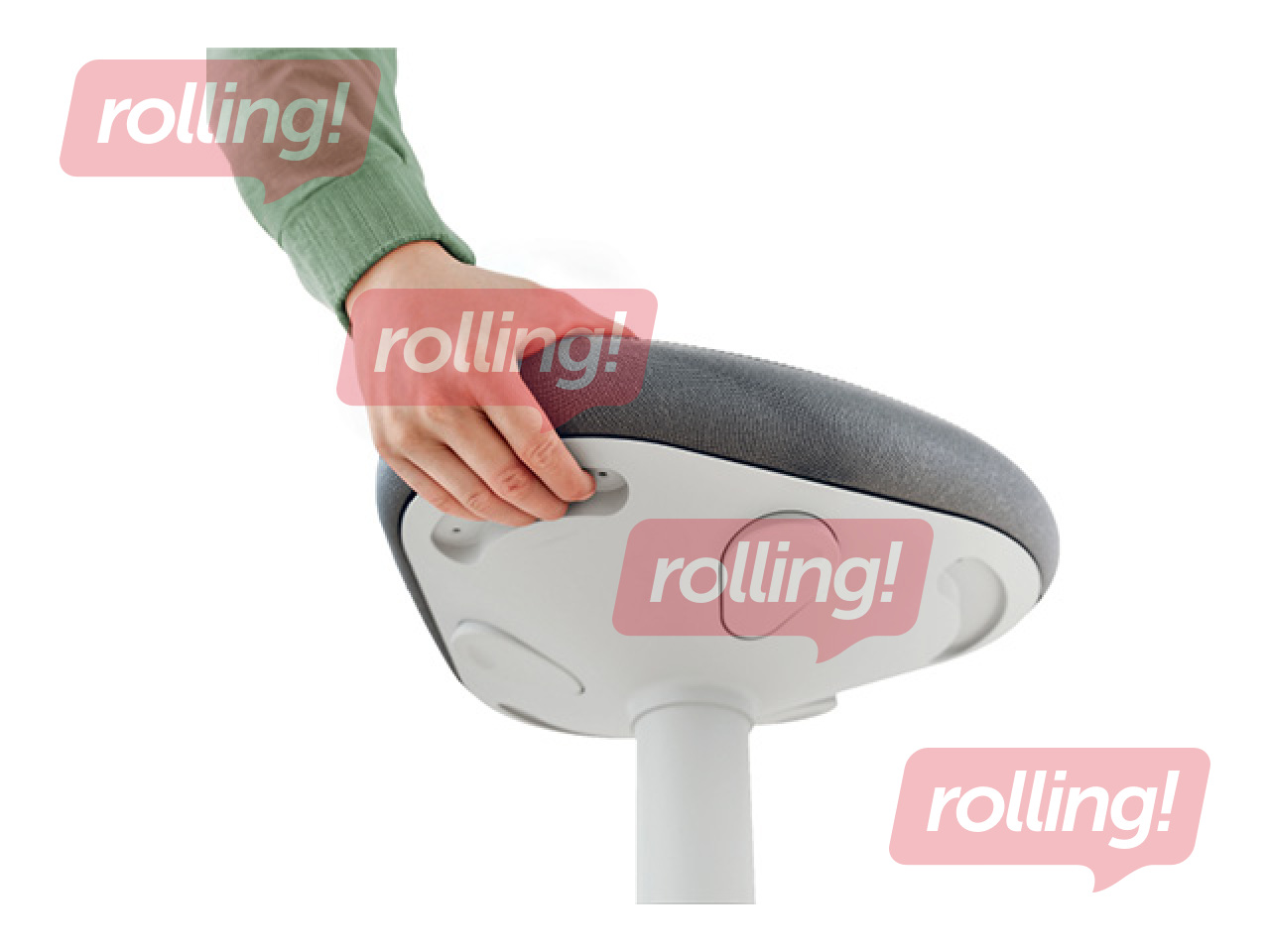 Active standing chair Leitz Ergo, with comfortable seat, white, grey