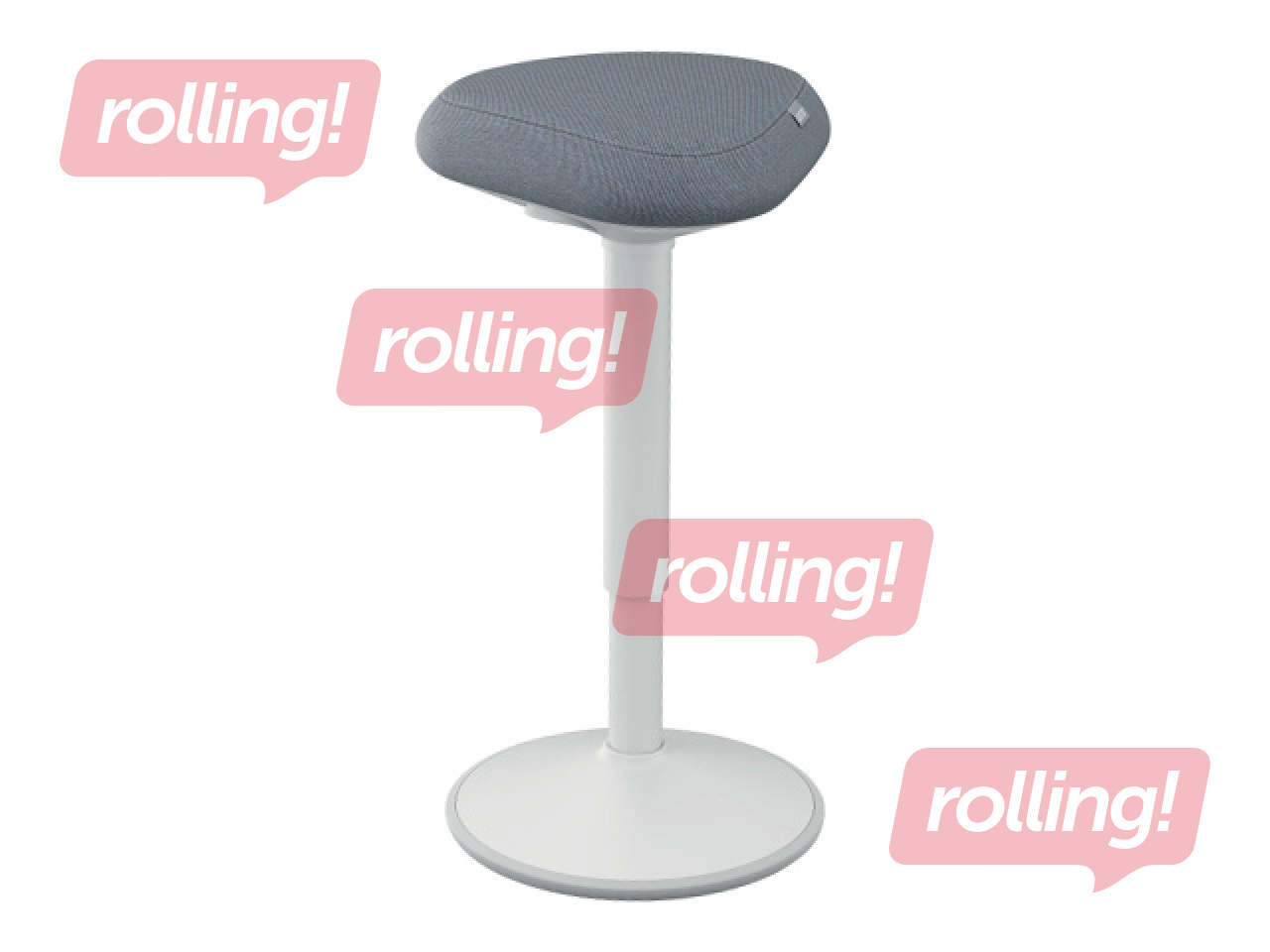 Aktīvās stāvēšanas krēsls Leitz Ergo, ar komfortablu sēdekli, balts, pelēks