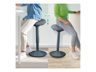 Aktīvās stāvēšanas krēsls Leitz Ergo, ar komfortablu sēdekli, pelēks