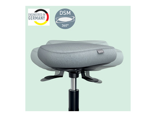 Aktīvās sēdēšanas krēsls Leitz Ergo, ar komfortablu kustīgo sēdekli, ar riteņiem, melns, pelēks