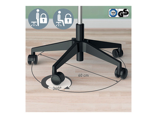 Aktīvās sēdēšanas krēsls Leitz Ergo, ar komfortablu kustīgo sēdekli, ar riteņiem, melns, pelēks