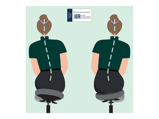 Aktīvās sēdēšanas krēsls Leitz Ergo, ar komfortablu kustīgo sēdekli, ar riteņiem, melns, pelēks