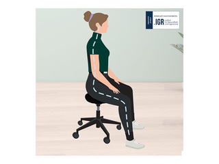 Active sitting chair Leitz Ergo, with comfortable seat, with wheels, black