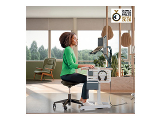 Aktīvās sēdēšanas krēsls Leitz Ergo, ar komfortablu sēdekli, ar riteņiem, melns