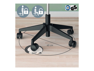 Aktīvās sēdēšanas krēsls Leitz Ergo, ar komfortablu sēdekli, ar riteņiem, melns