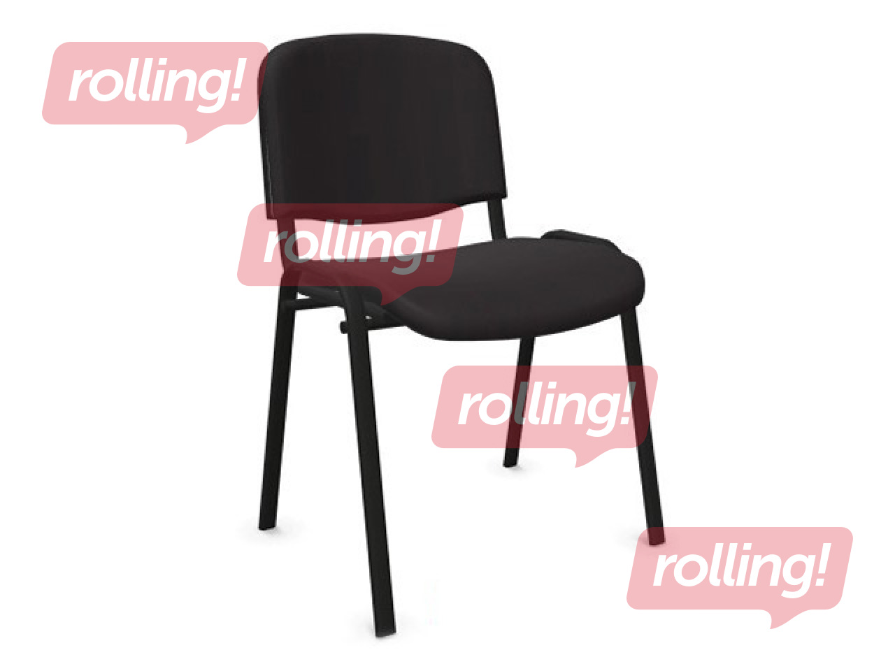 Apmeklētāju krēsls Iso, eko āda, melns