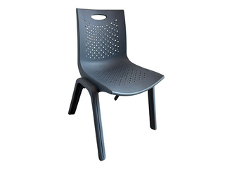 Apmeklētāju krēsls PP, savstarpēji savienojams, melns