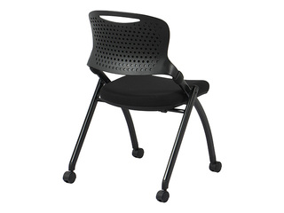 Apmeklētāju krēsls Lambada Go, uz riteņiem, saliekams, melns