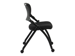 Стул для посетителей Lambada Go, складной, на колёсиках, чёрный