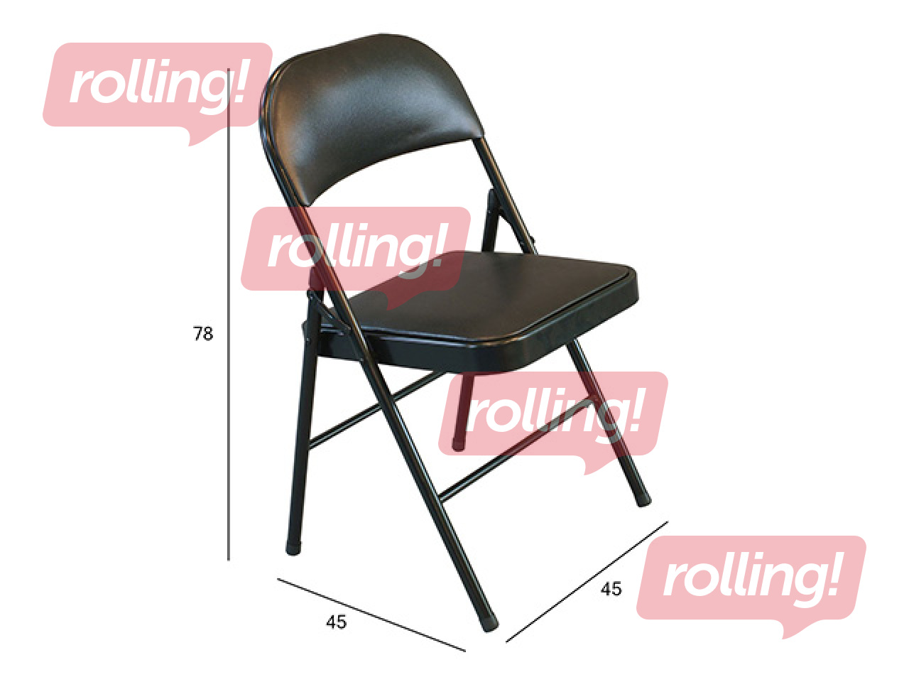 Apmeklētāju krēsls Piknik, saliekams, melns