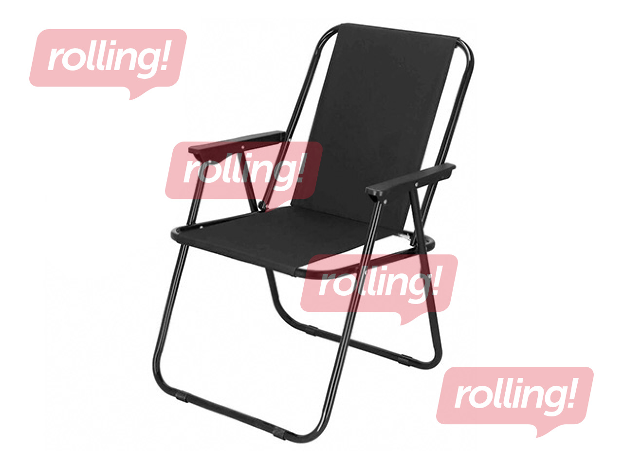Krēsls Springos, saliekams, melns