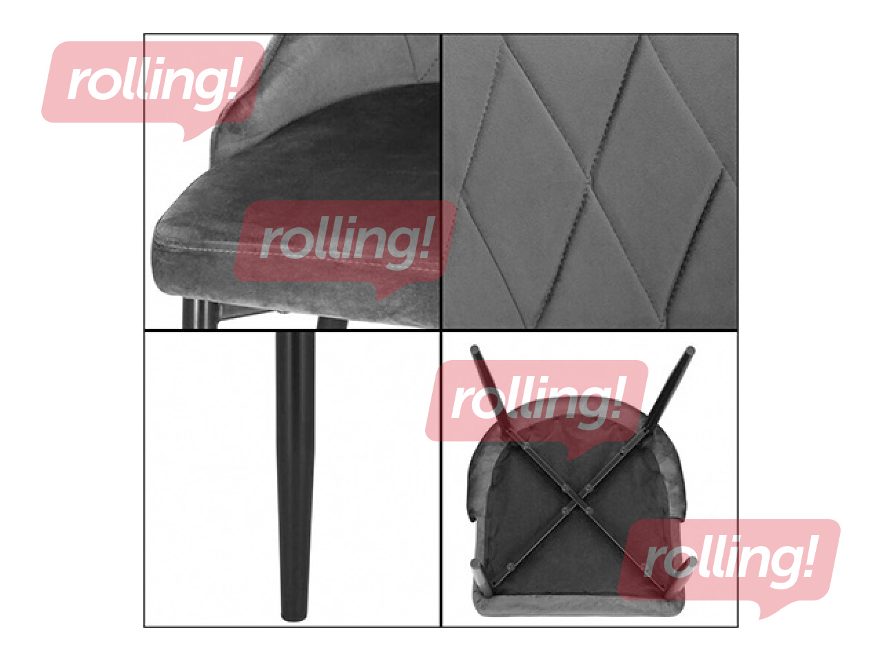 Apmeklētāju krēsls Springos, pelēks