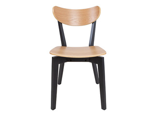 Krēsls Roxby, melns rāmis, ozola toņa sēdeklis