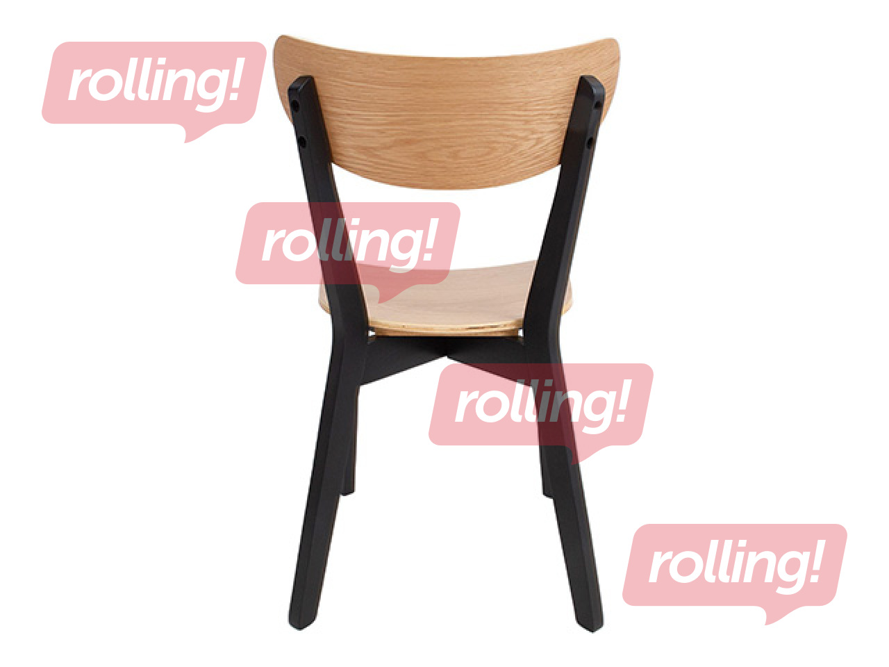 Krēsls Roxby, melns rāmis, ozola toņa sēdeklis