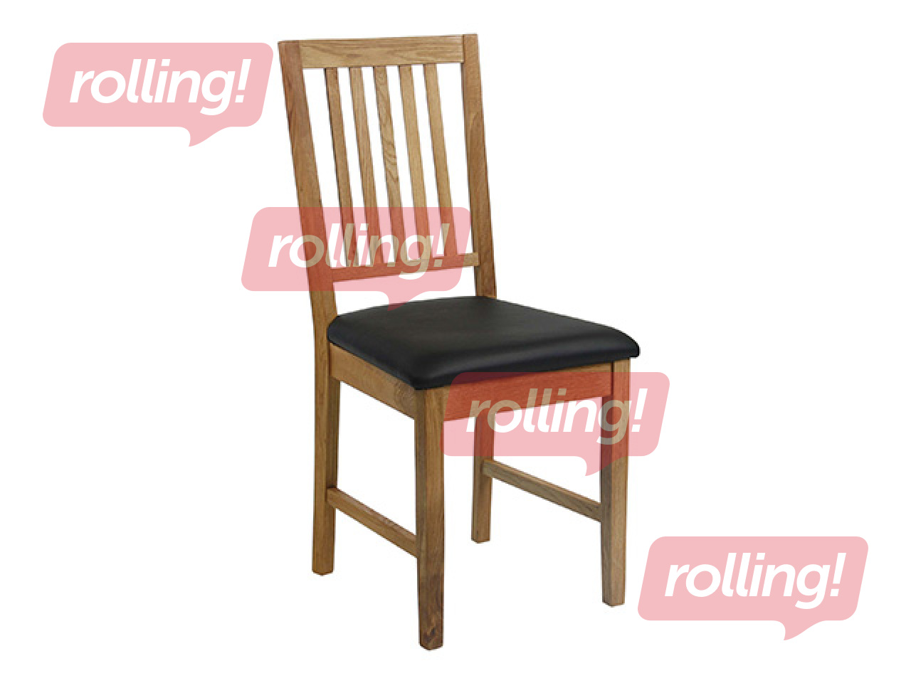 Chair Gloucester, oak, black artificial leather