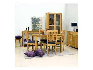 Chair Gloucester, oak, black artificial leather