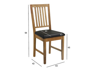 Krēsls Gloucester, ozola rāmis, melns sēdeklis