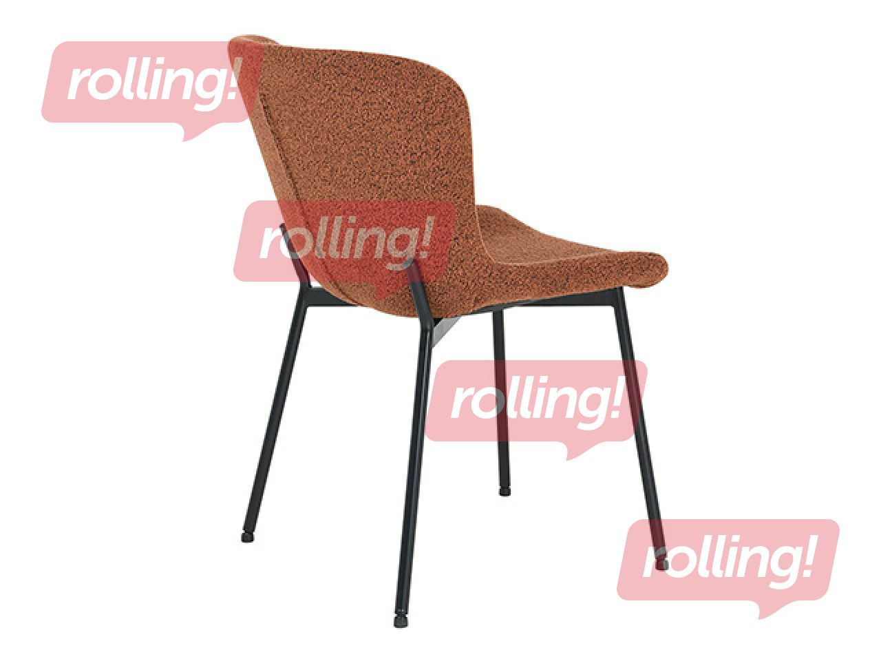 Krēsls Manolo, melns rāmis, brūns sēdeklis