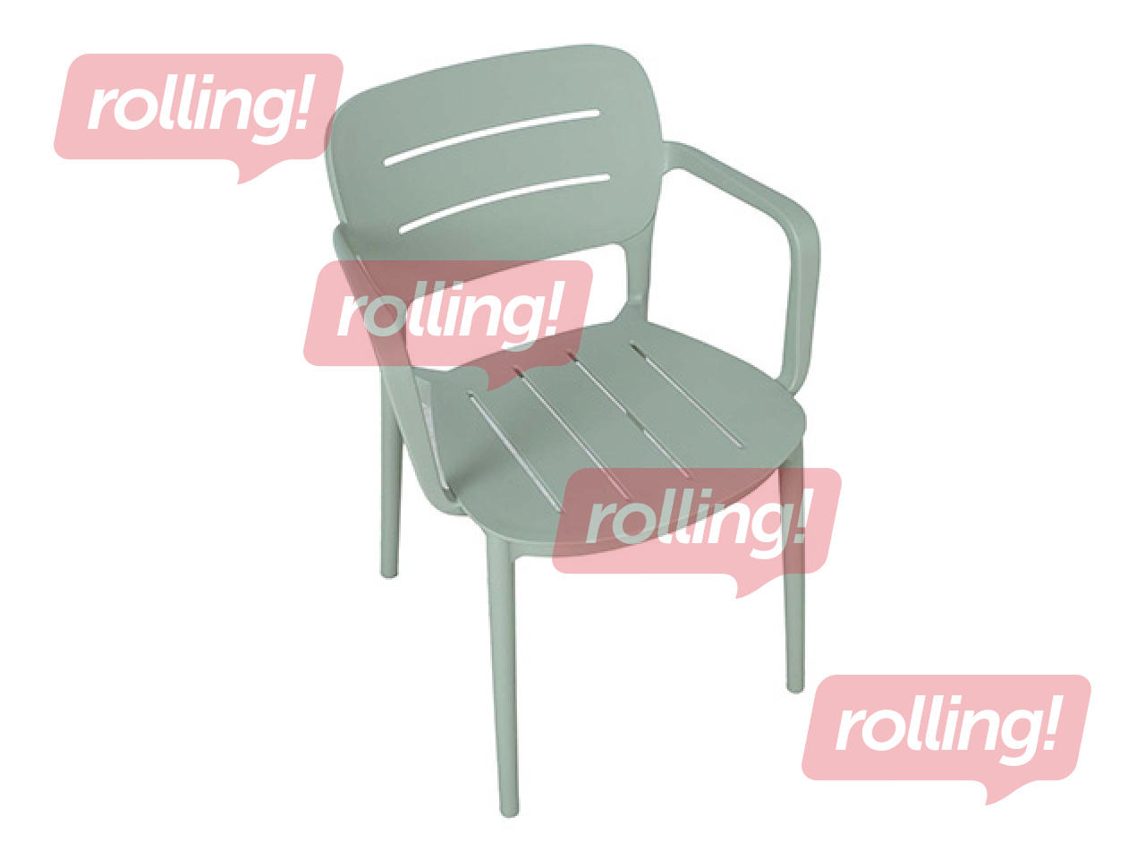 Krēsls Mango, plastmasa, zaļganpelēks