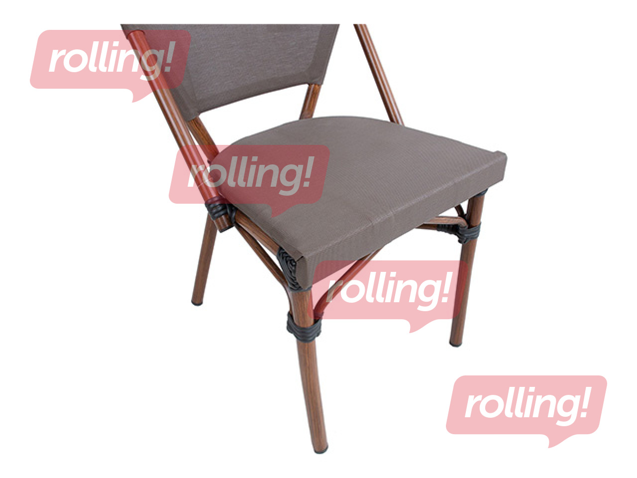 Krēsls Bambus, bambusa toņa rāmis, bēšs sēdeklis