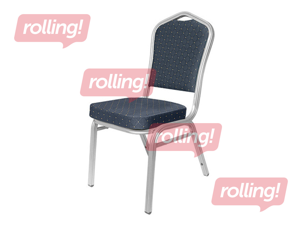 Krēsls Economy Lydia, metāla rāmis, zils sēdeklis