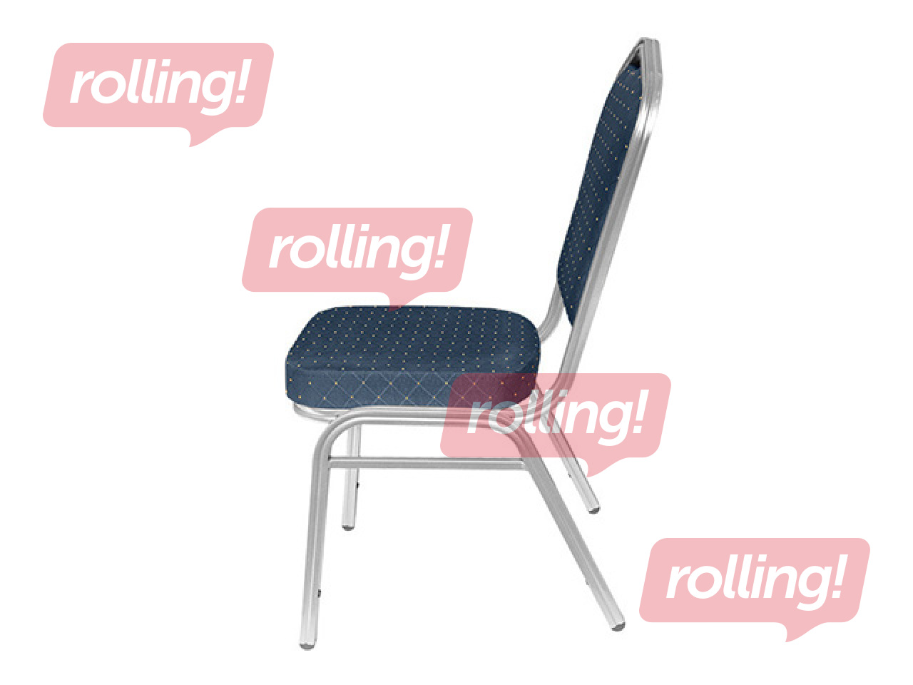 Krēsls Economy Lydia, metāla rāmis, zils sēdeklis