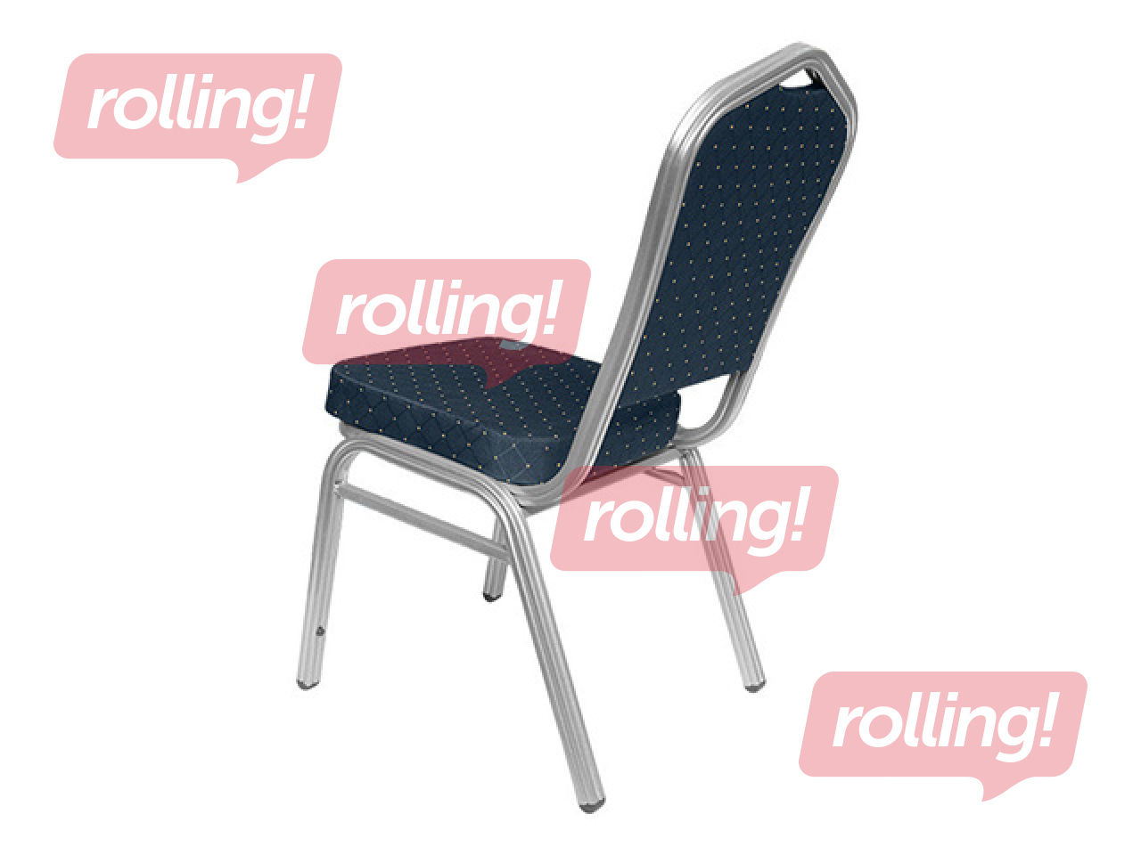 Krēsls Economy Lydia, metāla rāmis, zils sēdeklis