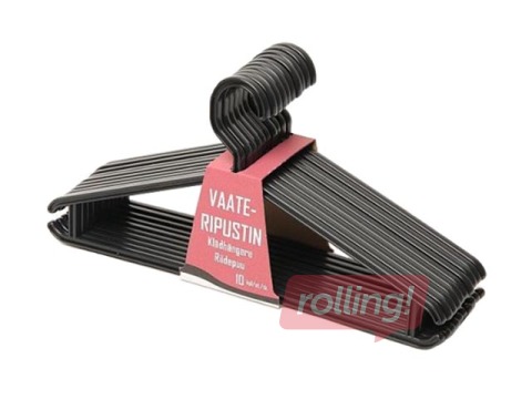 Drēbju pakaramie, plastmasas, melni, 10 gab.