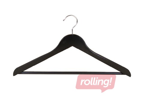 Dark, wooden clothes hanger with trouser hanger, 1 pcs.