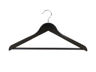 Dark, wooden clothes hanger with trouser hanger, 1 pcs.