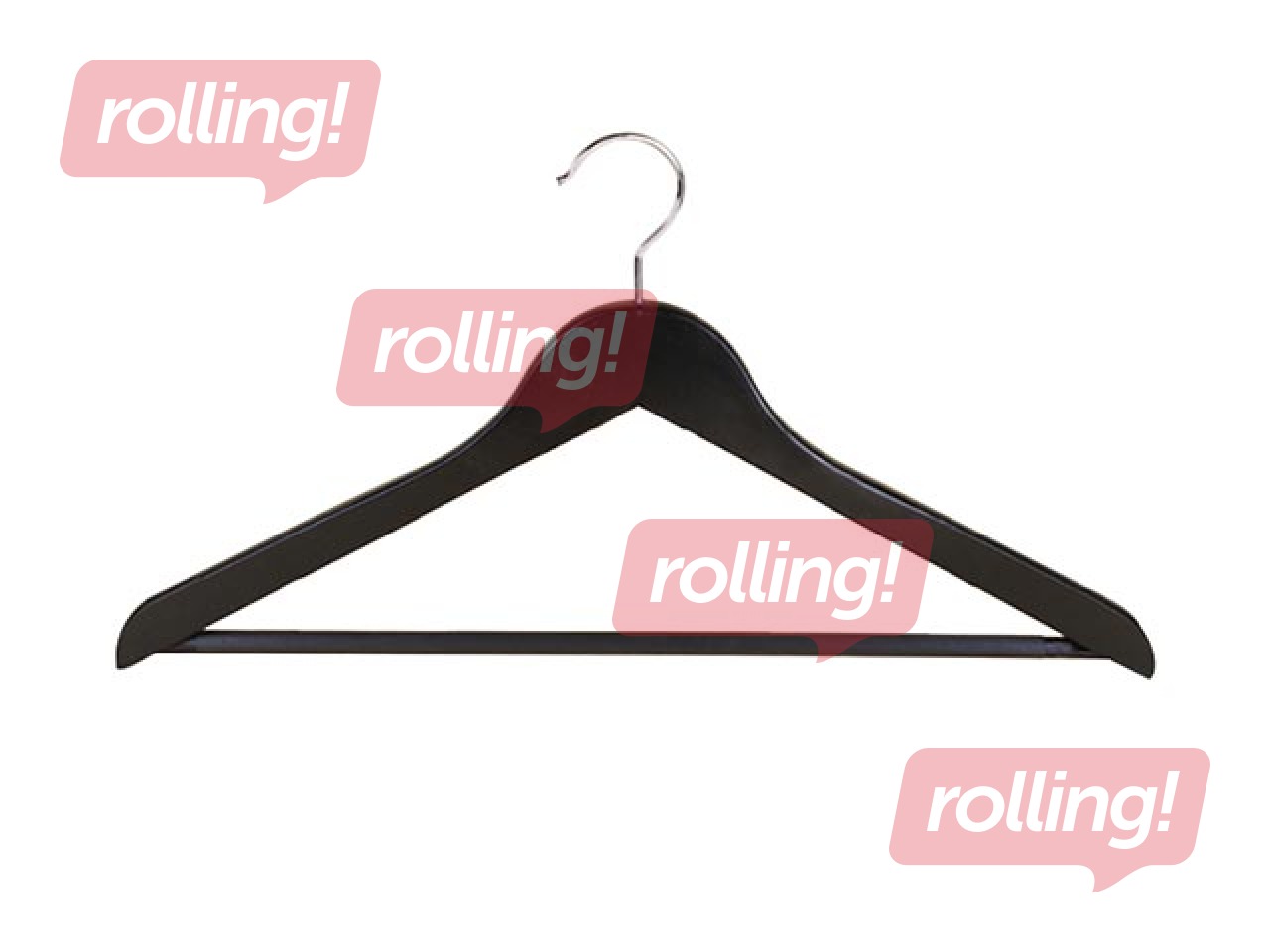 Dark, wooden clothes hanger with trouser hanger, 1 pcs.