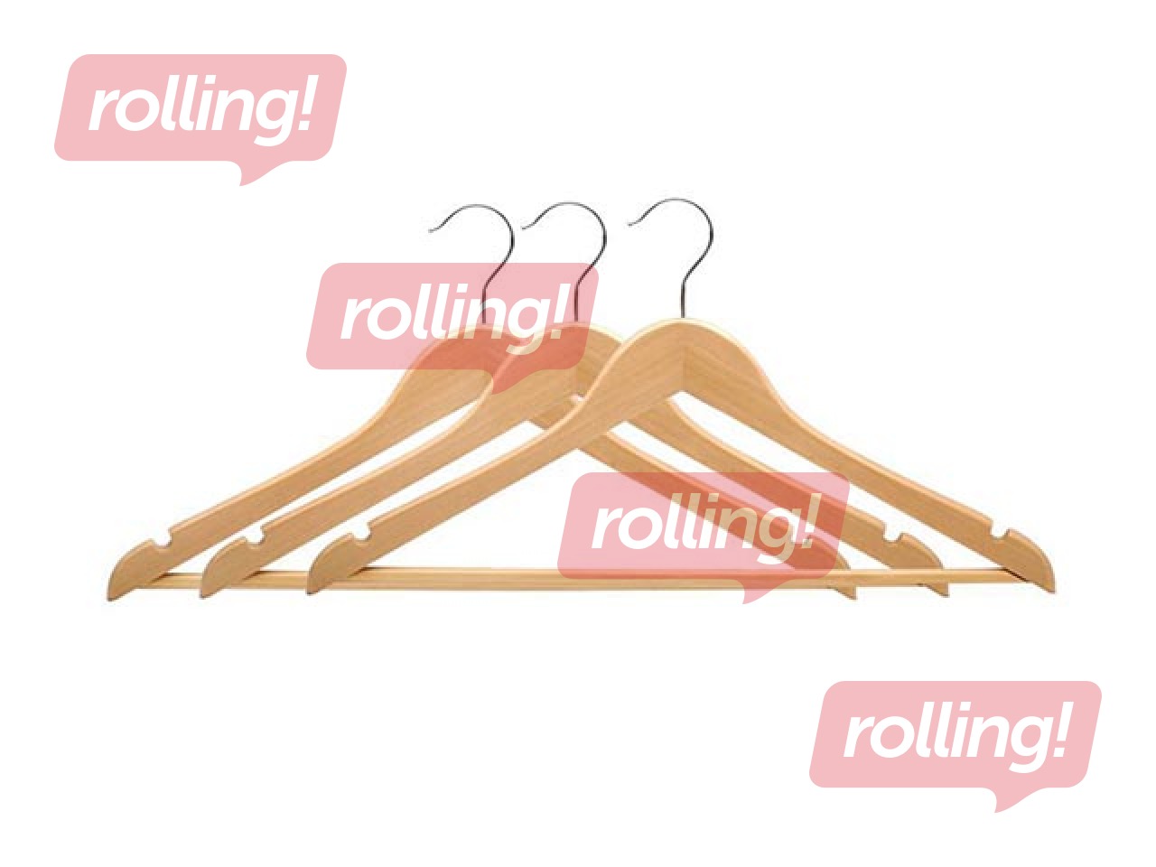 Wooden clothes hanger, 3 pcs. 