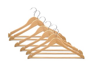 Wooden clothes hanger, 6 pcs.