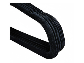 Вешалки для одежды Alpina, с бархатным покрытием, чёрные, 10 шт.