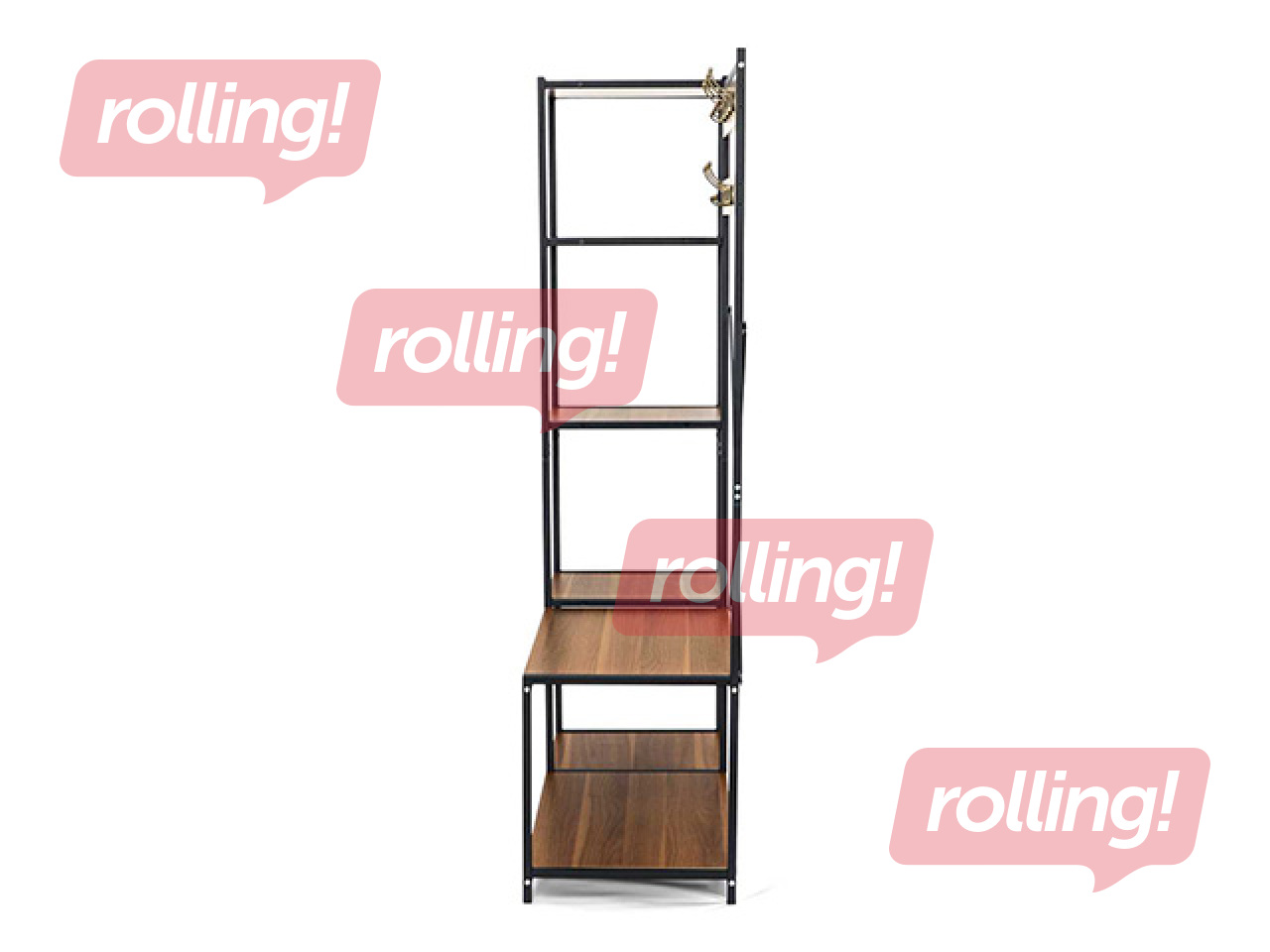 Clothes rack Domoletti, Jana, black, wooden, 96x45x178cm