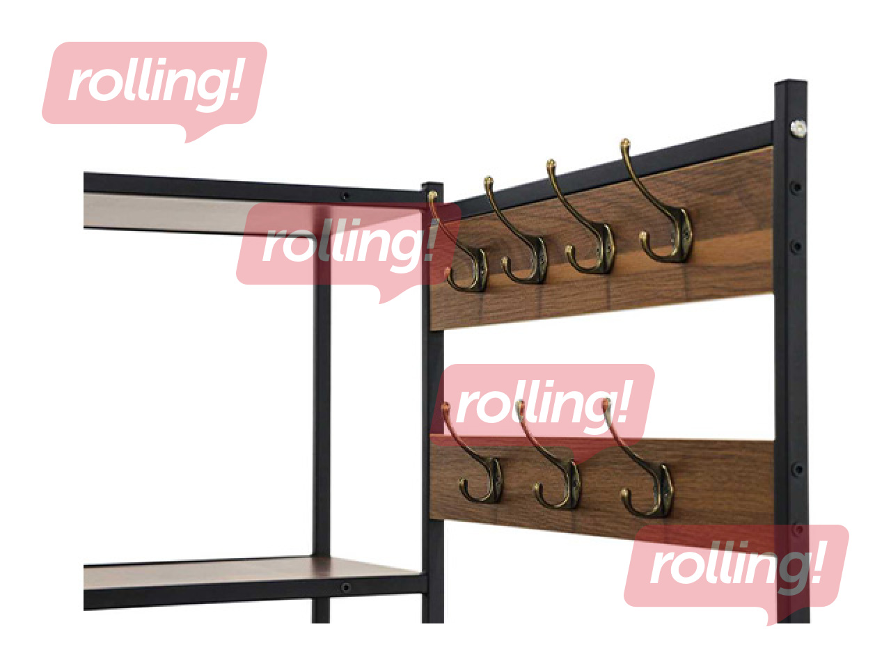 Clothes rack Domoletti, Jana, black, wooden, 96x45x178cm