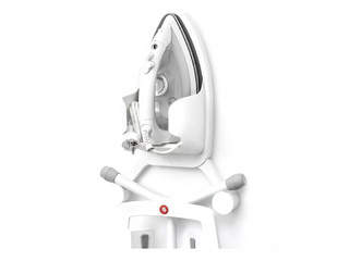 Gludināmā dēļa un gludekļa turētājs Rayen, ar silikonu, balts