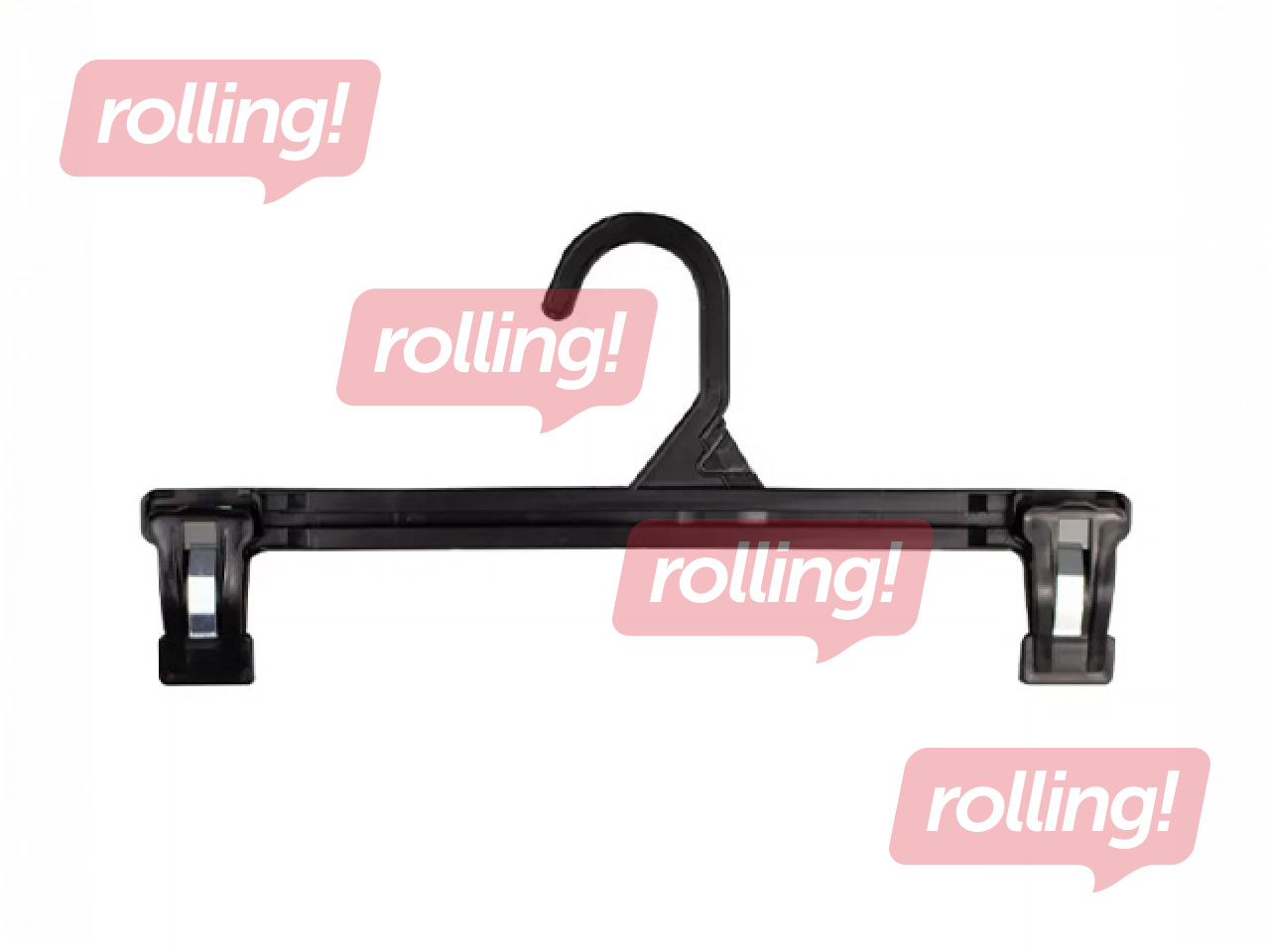 Drēbju pakaramie Ordinett Noir, plastmasas, ar klipšiem, melni, 2 gab.