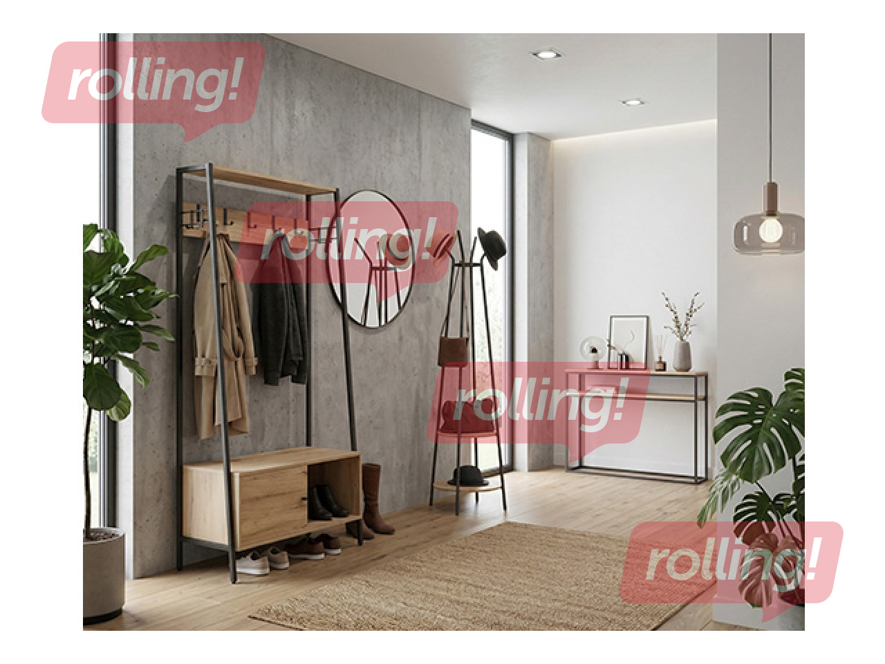 Drēbju pakaramais Hannes, brūns, 4 āķi, 170cm