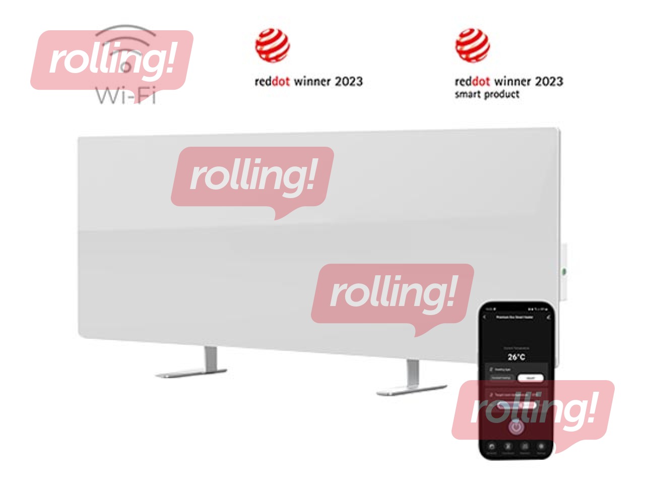 Viedais elektriskais sildītājs Aeno, 700+ W, balts