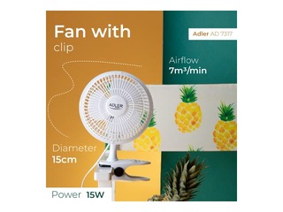 Galda ventilators Adler, AD7317, 30W, ø15cm, balts