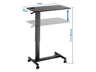 Augstumā regulējams galds Up Up, Forseti, melns, 71x40cm