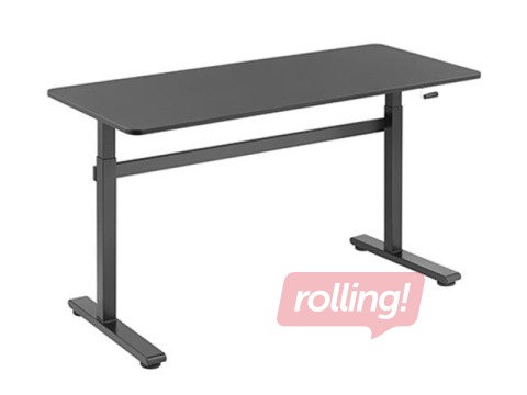 Augstumā regulējams galds Up Up Loki, melns, 140x60cm