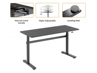 Height-adjustable table Up Up Loki, black, 140x60cm