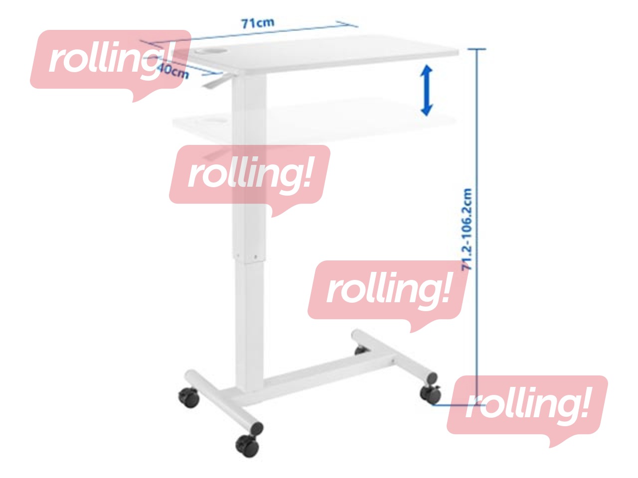 Augstumā regulējams galds Up Up, Forseti, balts