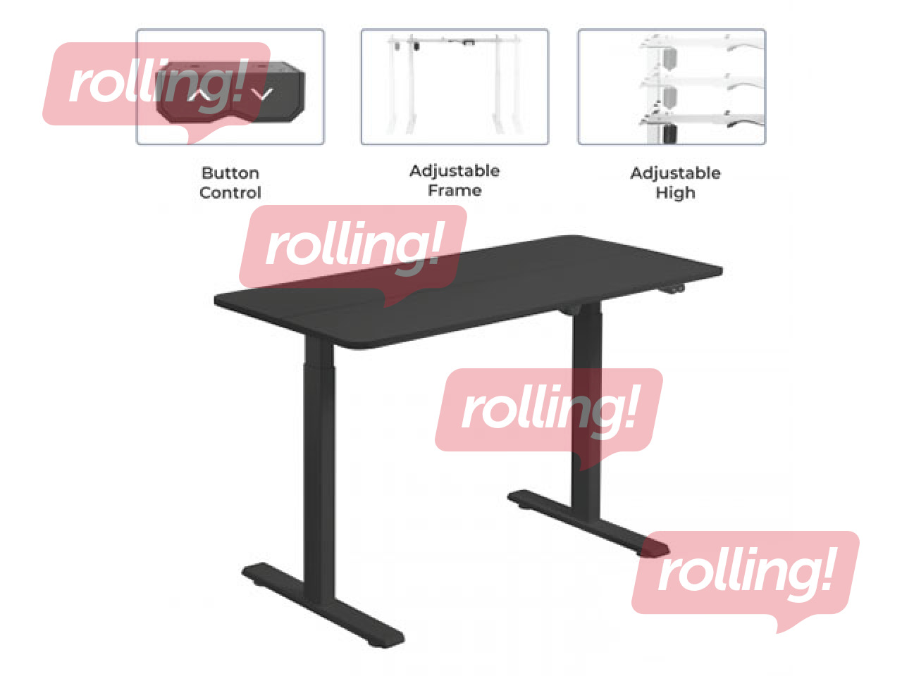 Стол с регулируемой высотой Up Up, Frigg, черный 